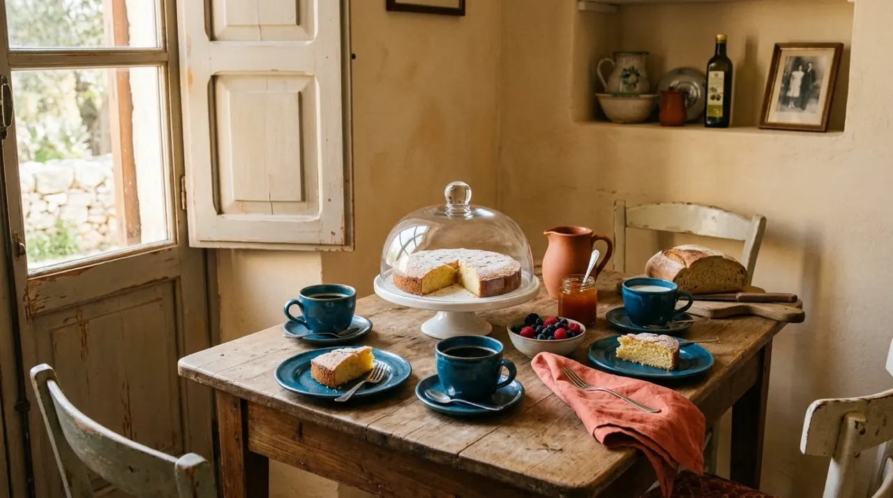 Colazione servita nella sala di un piccolo bed and breakfast