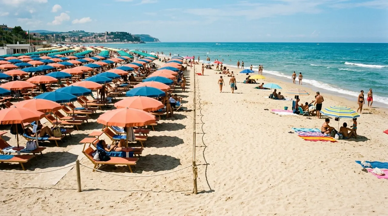 Confine tra spiaggia libera e stabilimento balneare