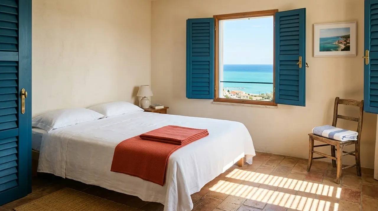 Camera luminosa in un hotel della costa abruzzese