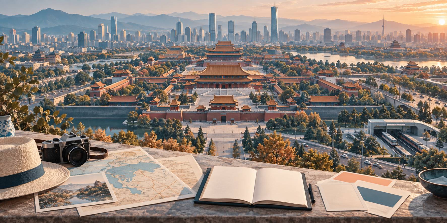 Illustration éditoriale du sujet : Alla Scoperta di Pechino: Cuore Vibrante della Cina