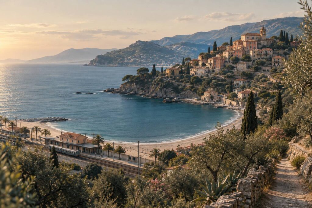 Illustration éditoriale du sujet : Deiva Marina, il gioiello incantevole tra terra e mare