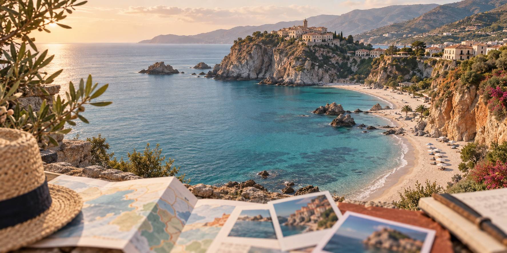 Illustration éditoriale du sujet : La Costa degli Dei: alla scoperta delle spiagge incantevoli e dei borghi più affascinanti della Calabria