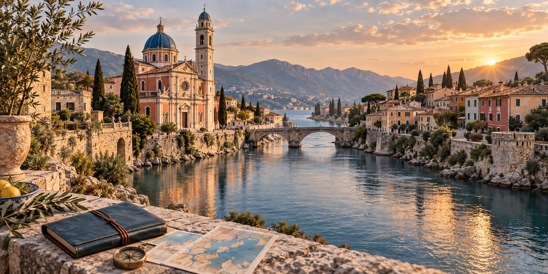 Illustration éditoriale du sujet : Pizzighettone, il paese che ospita la chiesa più vivacemente colorata d’Italia