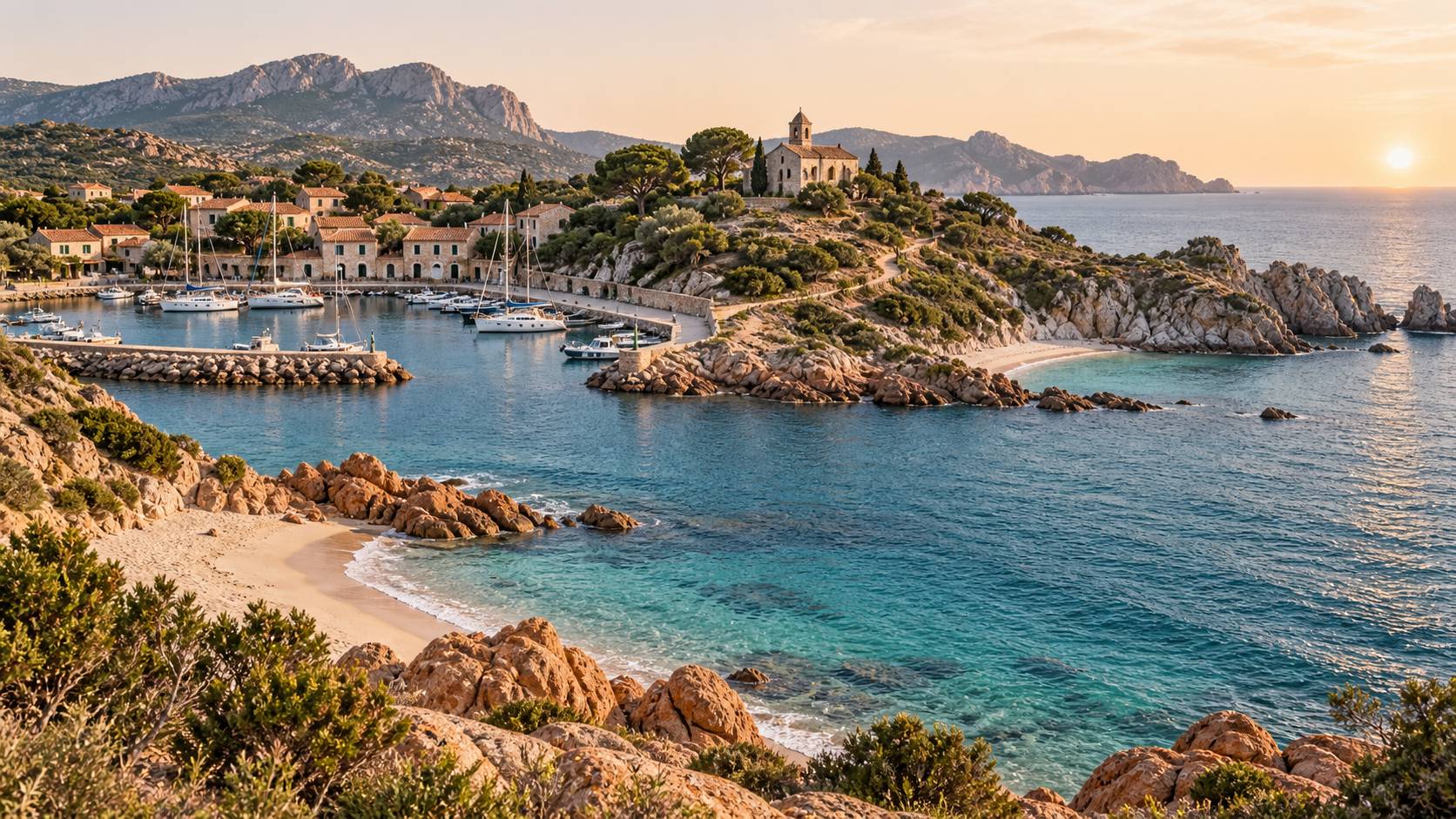 Illustration éditoriale du sujet : Santa Maria Navarrese: il gioiello colorato della Sardegna che incanta i sensi
